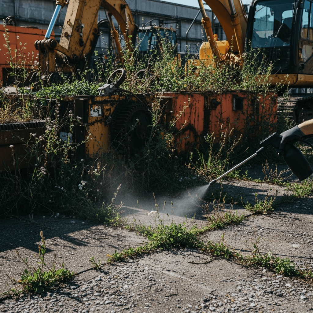 Equipment storage site vegetation clearing